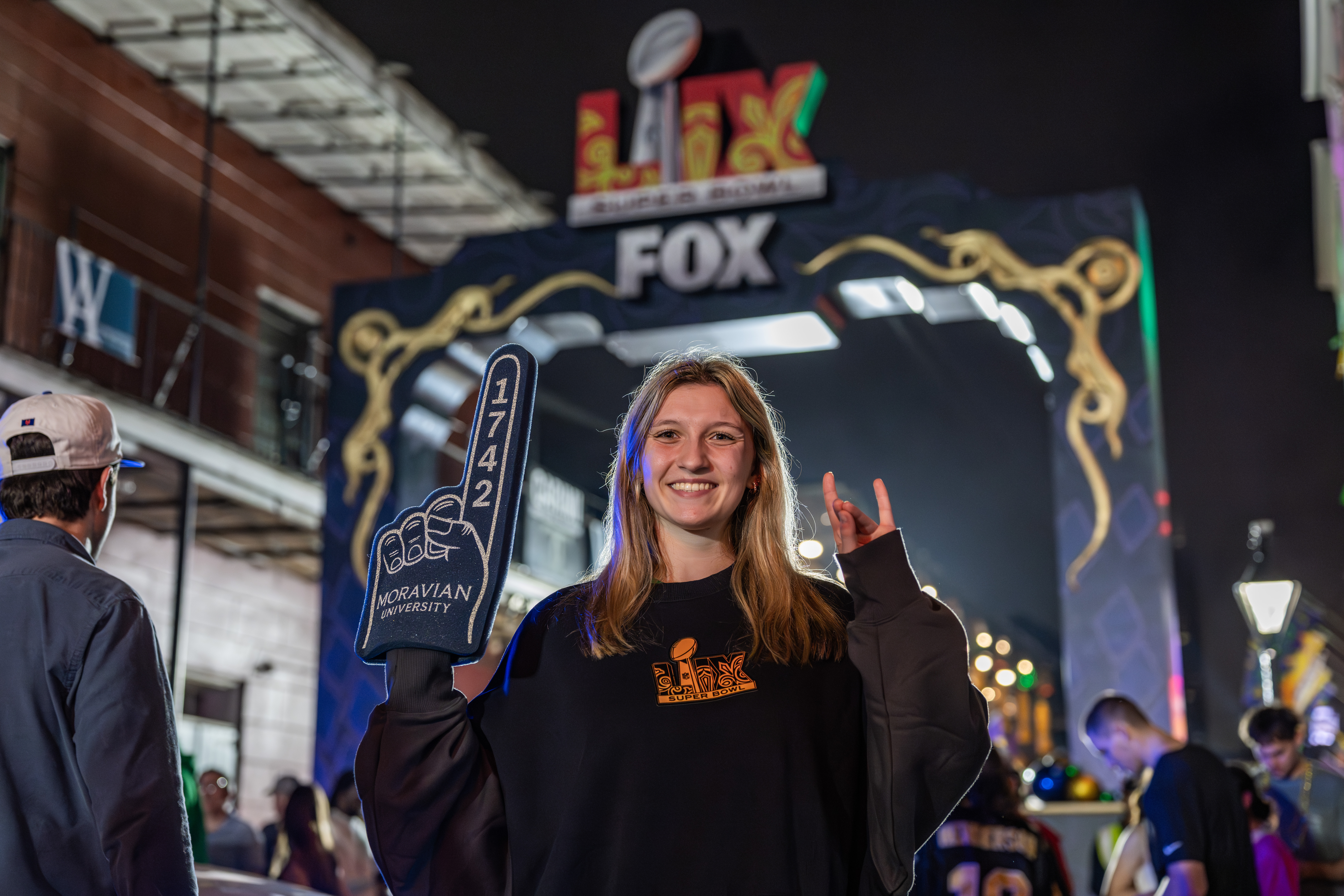 Ashley Rodrigues in New Orleans for her Super Bowl internship.