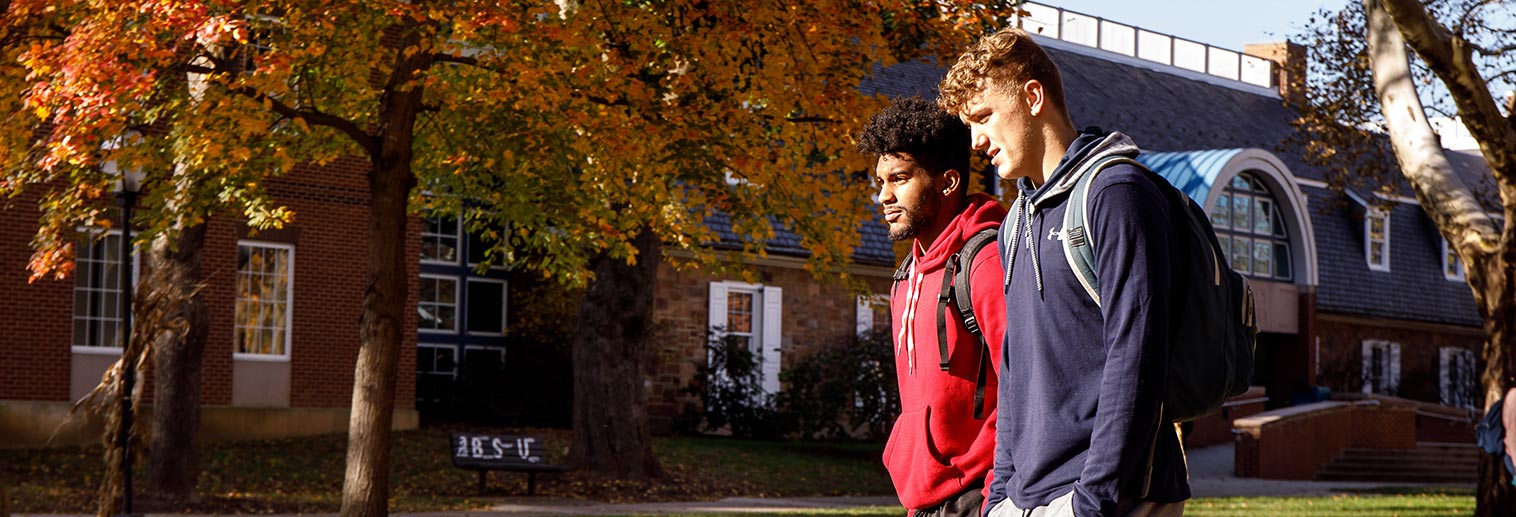 Students walking on campus