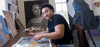 Art student in their studio